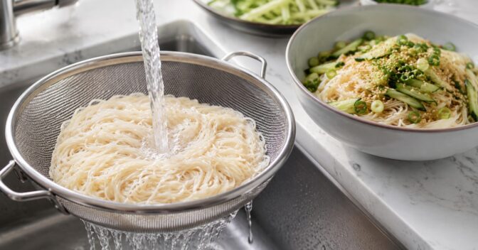Notícias: Eu lavava todo macarrão depois de cozinhar até descobrir que a água fria só faz sentido quando a próxima etapa realmente precisa interromper o calor