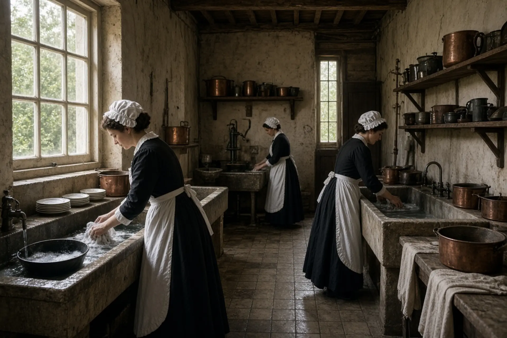 Nas grandes casas inglesas do século XIX, a cozinha principal era apenas uma parte do...