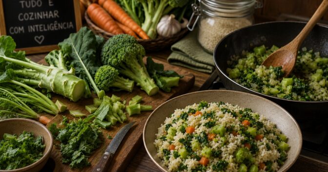Notícias: Eu parei de jogar talos e folhas fora e descobri que eles mudavam o arroz sem exigir uma nova receita