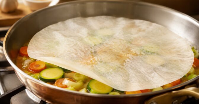 Notícias: Eu cobri os legumes com um círculo de papel-manteiga e entendi por que uma tampa que toca os alimentos cozinha de outro jeito