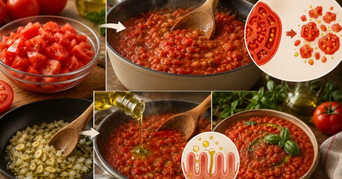 Notícias: O tomate pode entregar mais licopeno depois de ir ao fogo: por que o azeite muda o aproveitamento de um pigmento escondido